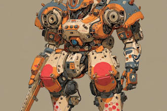 create custom mecha robot art