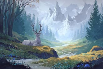 draw a natural watercolor landscape and background