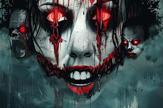 draw dark art, illustration, horror, skull, t shirt metal