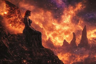 design fantasy portrait with magical effects and glow