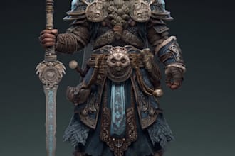 create fantasy character game concept for game or book