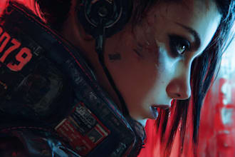desing cyberpunk futuristic city illustration