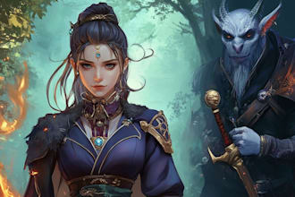design fantasy portrait as vampire or immortal character