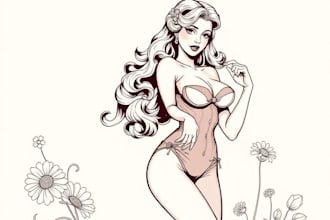 pin up girl and pin up girl illustration
