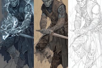draw dnd character art and dnd character art