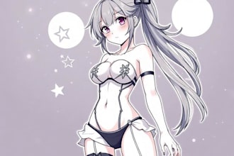 draw custom anime dakimakura art and body pillow for your oc, anime character