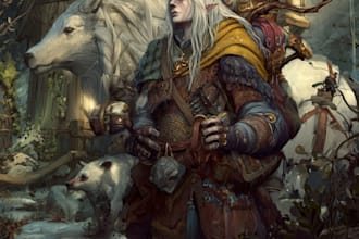 draw fantasy angel or divine character portrait