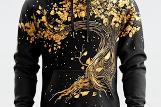 make hoodie design, mockup and tech pack