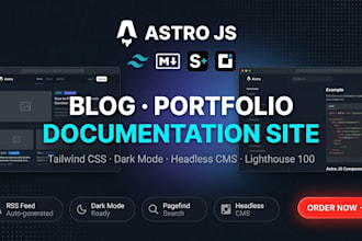 build custom CRM astro js blog portfolio documentation site tailwind CSS reactjs