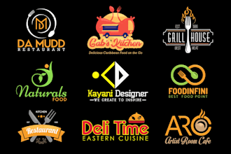 do unique modern restaurant food logo design