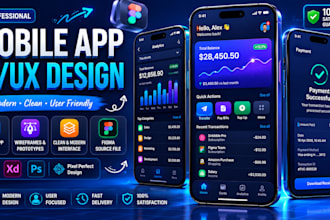 design modern mobile app uiux for ios and android in figma