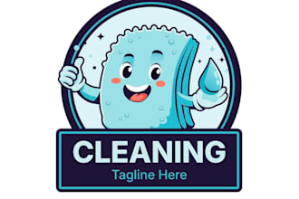 design cleaning mascot logo design with company