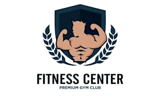 make vintage fitness center logo design with business page
