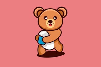 do stunning bear mascot logo with unique style