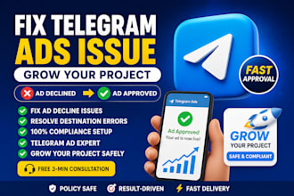 fix telegram ads, fix ads destination, fix stuck in review ads, forex promotion