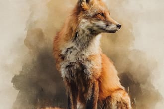 draw realistic animal illustration in watercolor