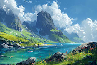 make a landscape digital painting