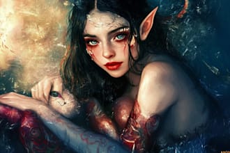 draw fantasy portrait illustration with cinematic lighting
