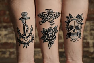 make old school style tattoo design