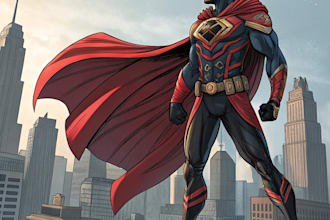 superhero portrait character for comics