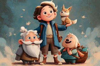 create colorful children book illustrations and storybook characters