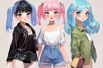draw clean and aesthetic anime character illustration