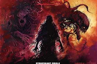 draw horror dark art character creature illustration cover
