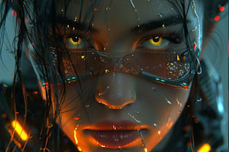 draw scifi or cyberpunk character portrait art