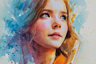 creat watercolor portrait art