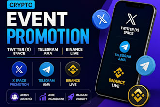 promote crypto twitter x space, telegram ama, discord ama, binance live, nft