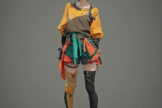 create original anime character sheet or reference for