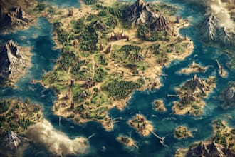 craft a hand drawn map of your fantasy world