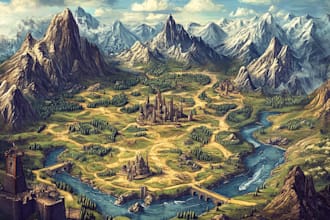 design a unique vector map, realistic or fantasy