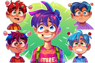 draw cartoon thumbnails for youtube in any style