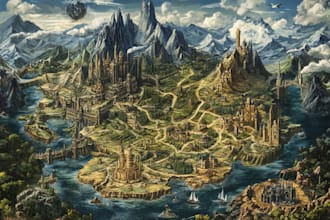 craft a hand drawn map of your fantasy world