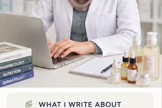 write skincare, beauty, pharmacy, and health content