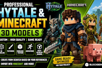 create minecraft 3d models with animation in blockbench hytale model and texture