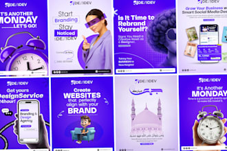 design modern social media posts for instagram facebook ads and branding