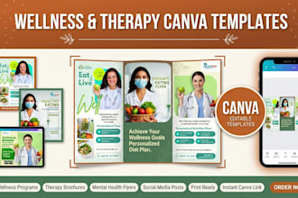 create editable canva wellness program templates and therapy brochures design