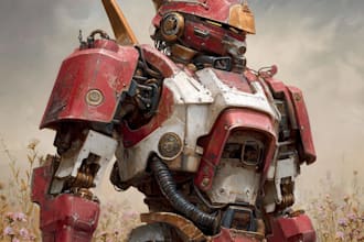 do custom mecha robot art