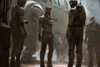 draw sci fi or fantasy concept art illustration character