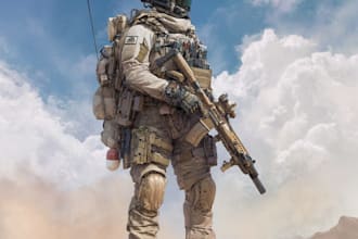 create realistic military, war, or sci fi illustrations