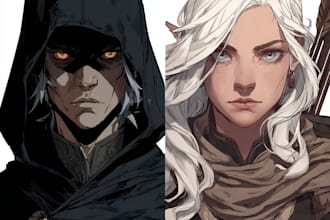 draw your dnd art or ttrpg character design or illustration