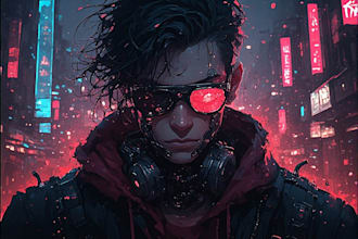 making you as a cyberpunk style character