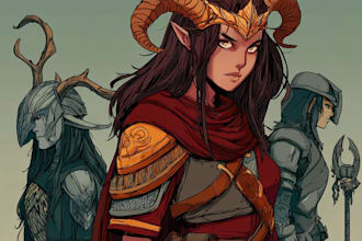 illustrate fantasy elf or nature character