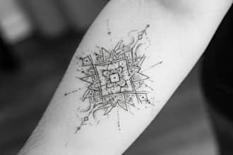 design you geometric, colorful, mythological or animal tattoo