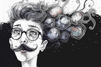 create unique digital hand drawn illustrations
