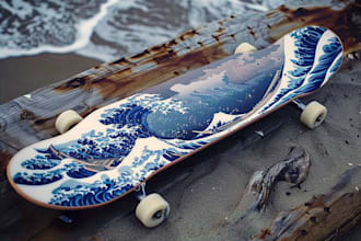 design custom skateboards graphics, surf graphics,stickers