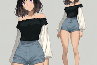 draw character sheet or reference sheet for your character