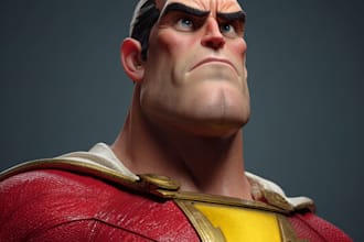 make premium superhero caricature character